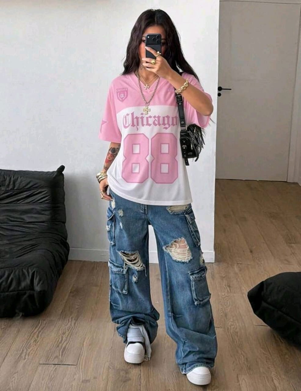 🛍️ Chicago Streetwear Mesh Drop-Shoulder Jersey 💥
