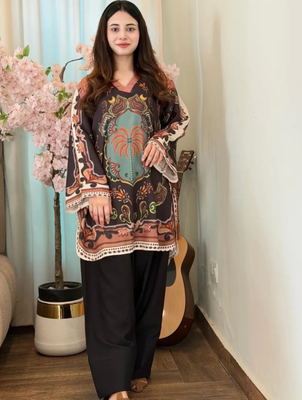 Elegant Floral Kaftan Cordset