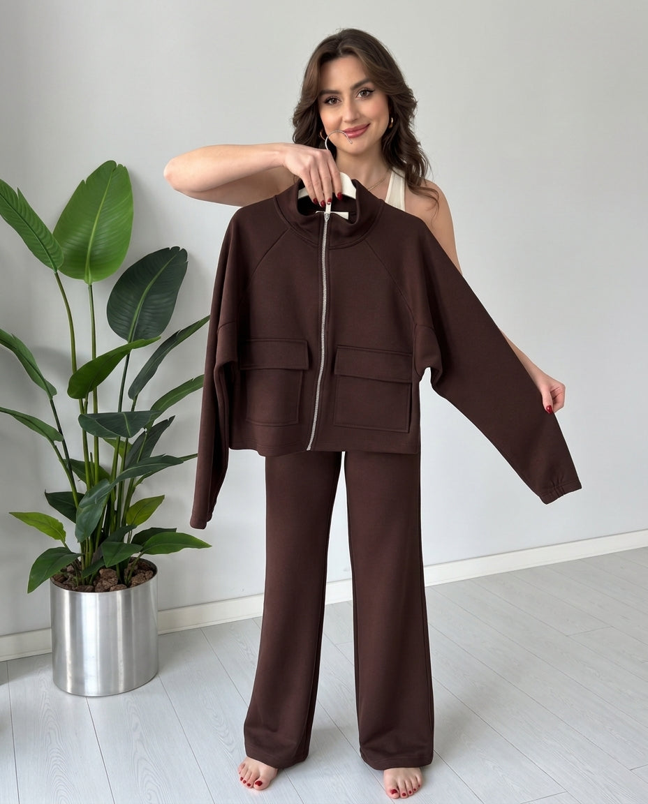 ✨ Women’s Premium Co-Ord Set – Zip Jacket & Pants