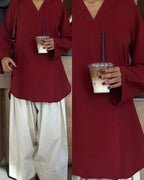 Trendy 2pcs Cherry kurti set ✨🥀