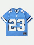 Sky Blue 23 Premium Mesh Oversized Jersey T-Shirt for Girls