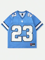 Sky Blue 23 Premium Mesh Oversized Jersey T-Shirt for Girls
