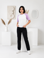 Women’s Summer Raglan T-Shirt – Lavender & White