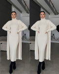 ❄️ Winter 2-Piece Co-ord Set | Long Shrug 🖤 & Turtleneck Knit Dress 🤍