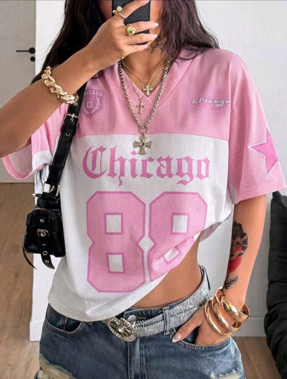 🛍️ Chicago Streetwear Mesh Drop-Shoulder Jersey 💥