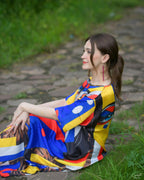 ✨ Women’s Multicolor Abstract Print Oversized Long Tee 👕�