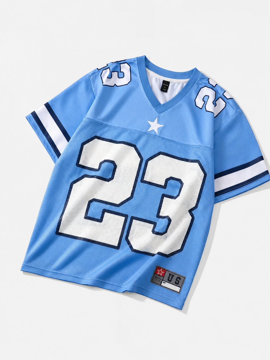 Sky Blue 23 Premium Mesh Oversized Jersey T-Shirt for Girls