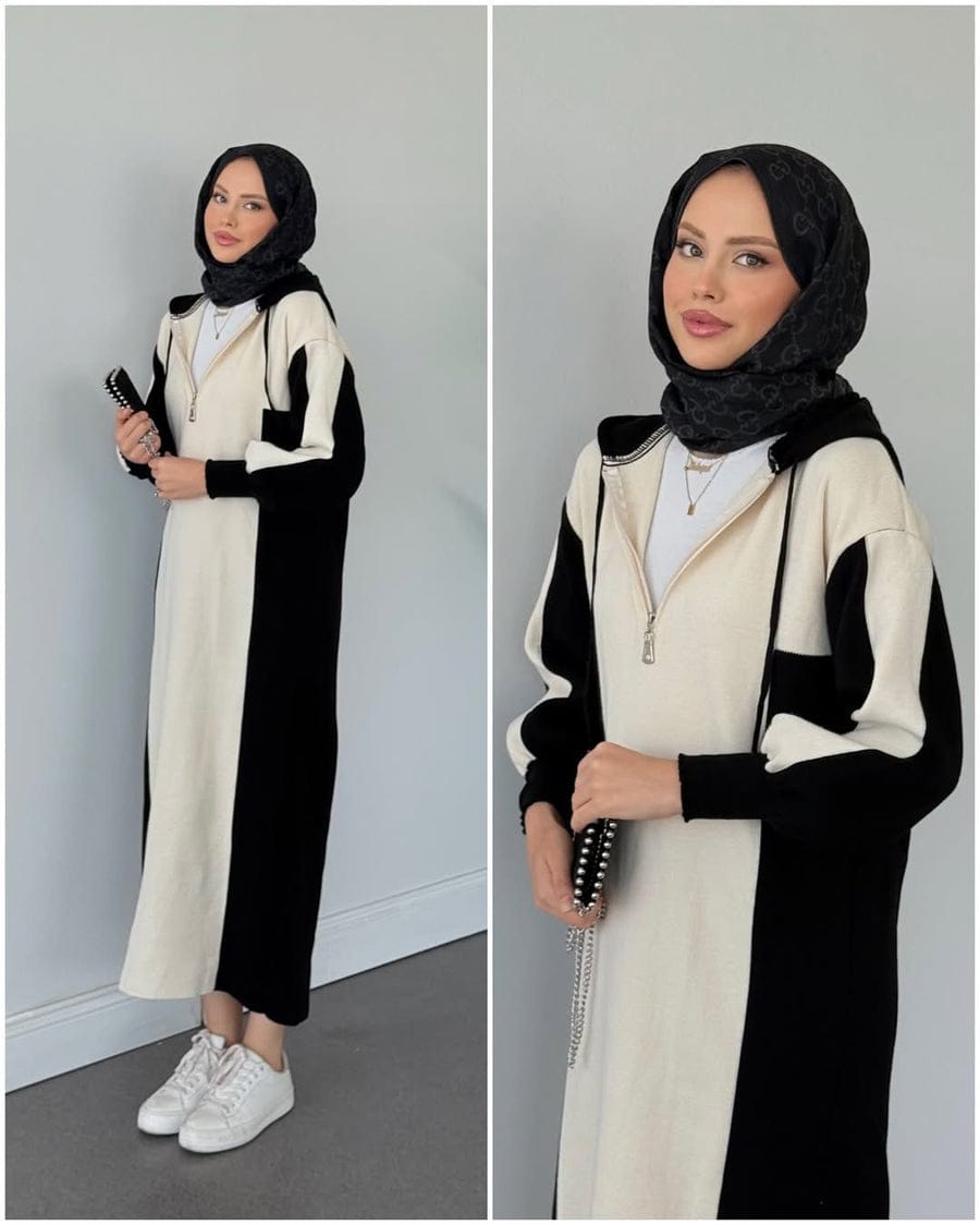 Panel Zipper Long Hoodie Top ⚡️🌿