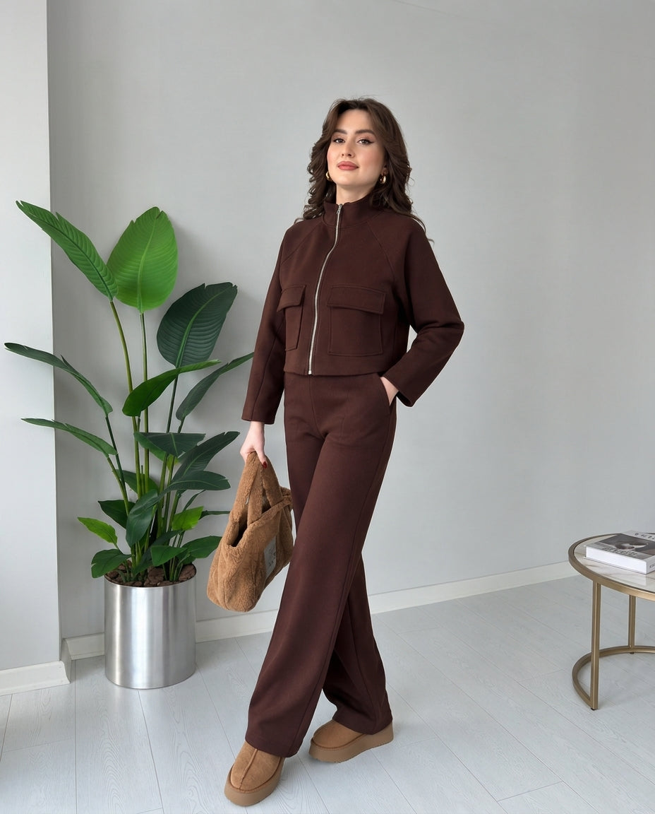 ✨ Women’s Premium Co-Ord Set – Zip Jacket & Pants