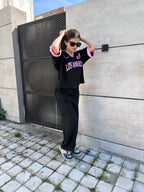 Los Angeles Cropped Tee ✨ Black & Pink Aesthetic Top