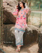 Floral Fusion Kurti Set 🌸👗 2 PCs
