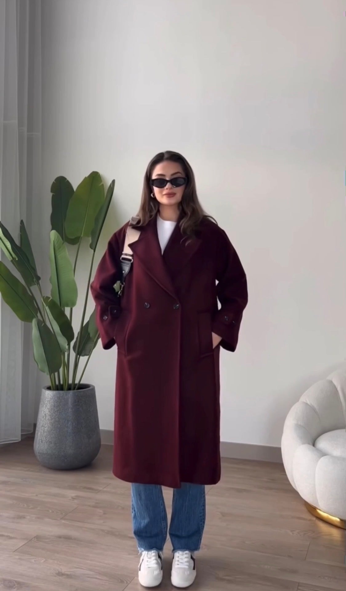 Winter😍 women’s popular One button winter collar double fleece long coat