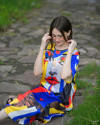 ✨ Women’s Multicolor Abstract Print Oversized Long Tee 👕�