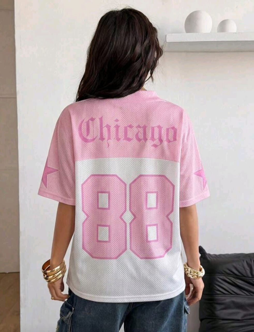 🛍️ Chicago Streetwear Mesh Drop-Shoulder Jersey 💥