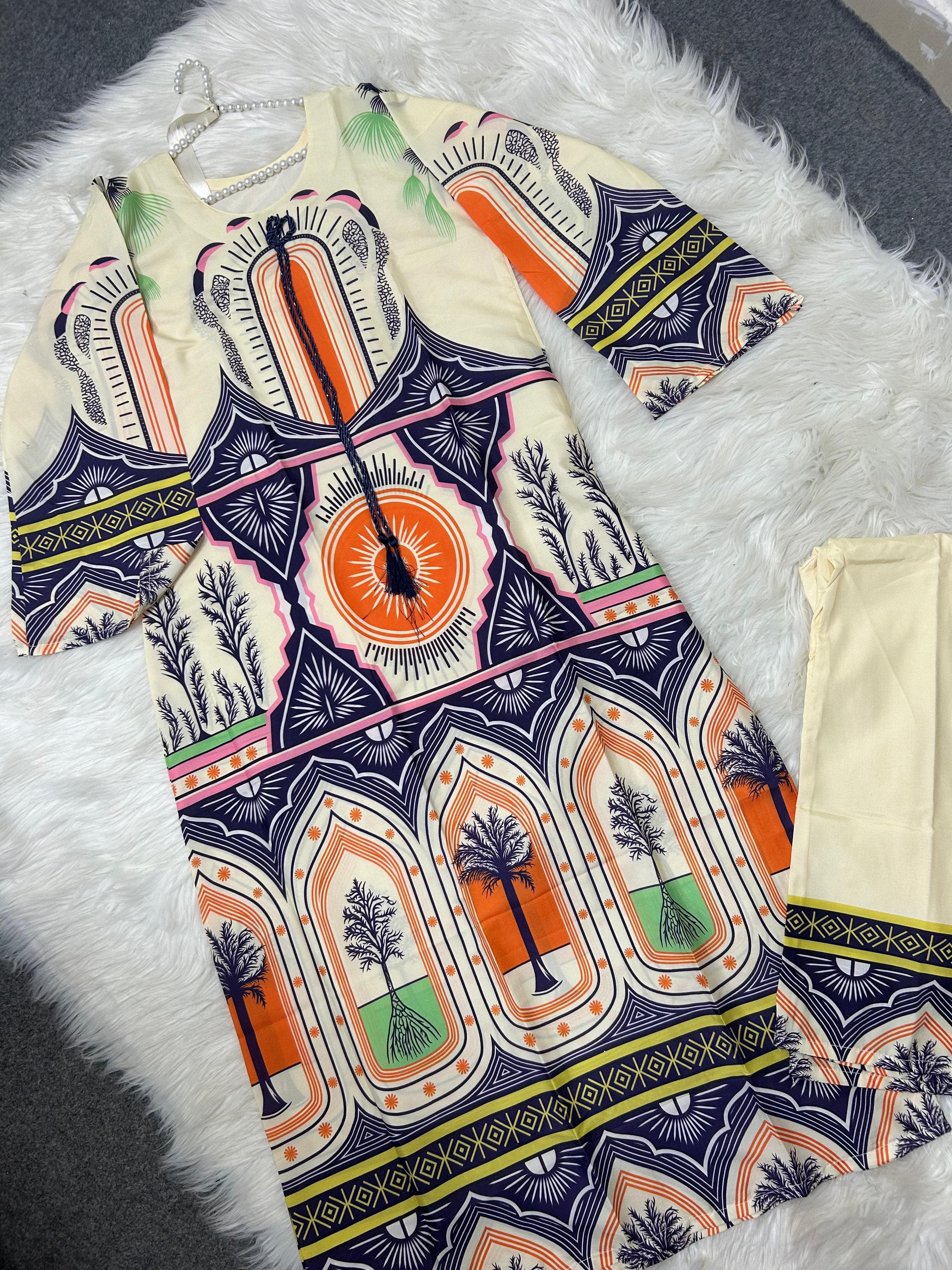 Oasis Sunburst Graphic Modest Dress ☀️🌿