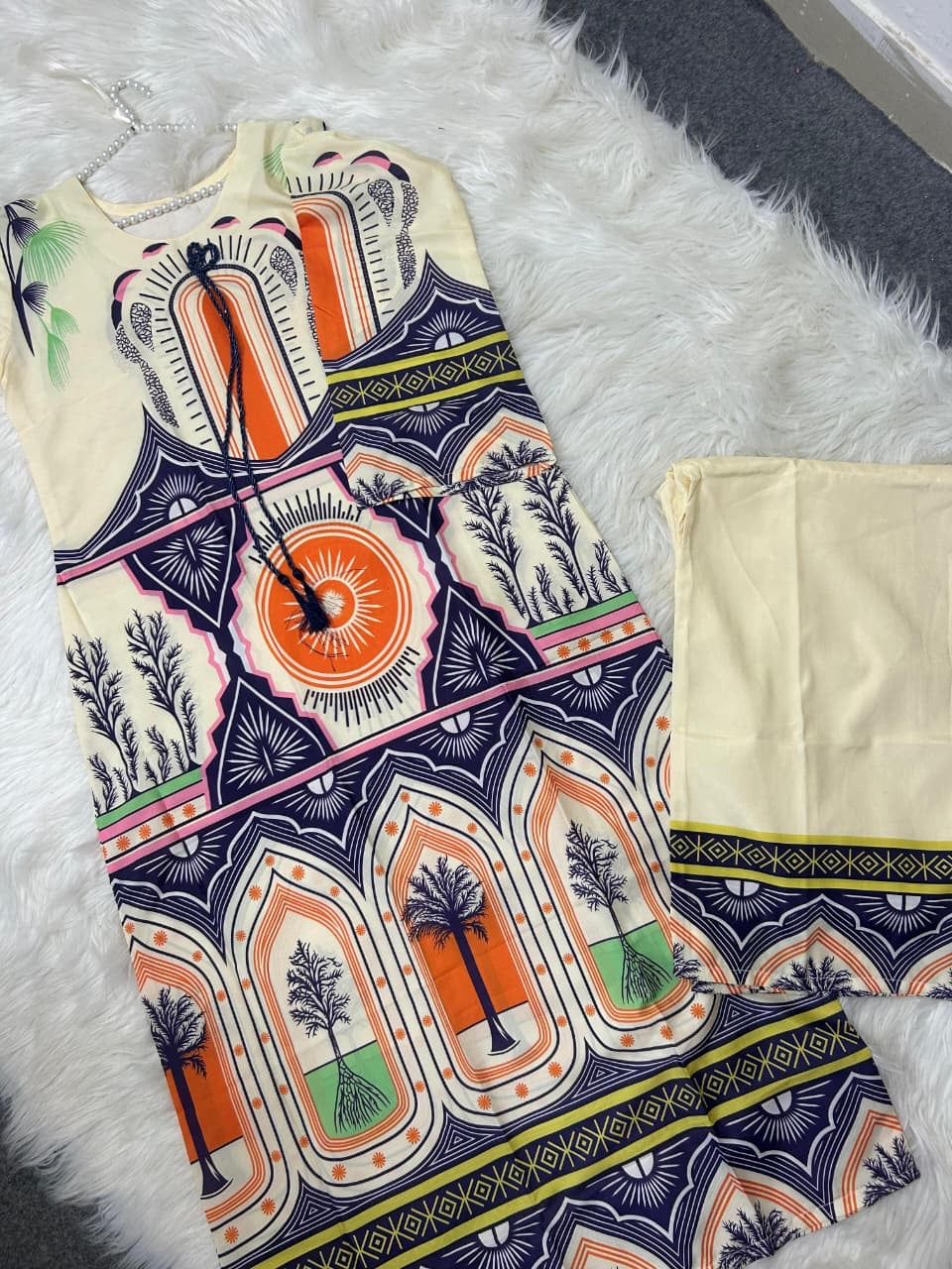 Oasis Sunburst Graphic Modest Dress ☀️🌿