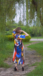 ✨ Women’s Multicolor Abstract Print Oversized Long Tee 👕�