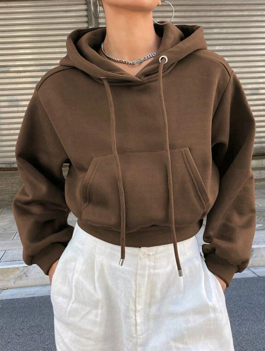 Trendy Crop Hoodie for Girls - Stylish & Comfortable