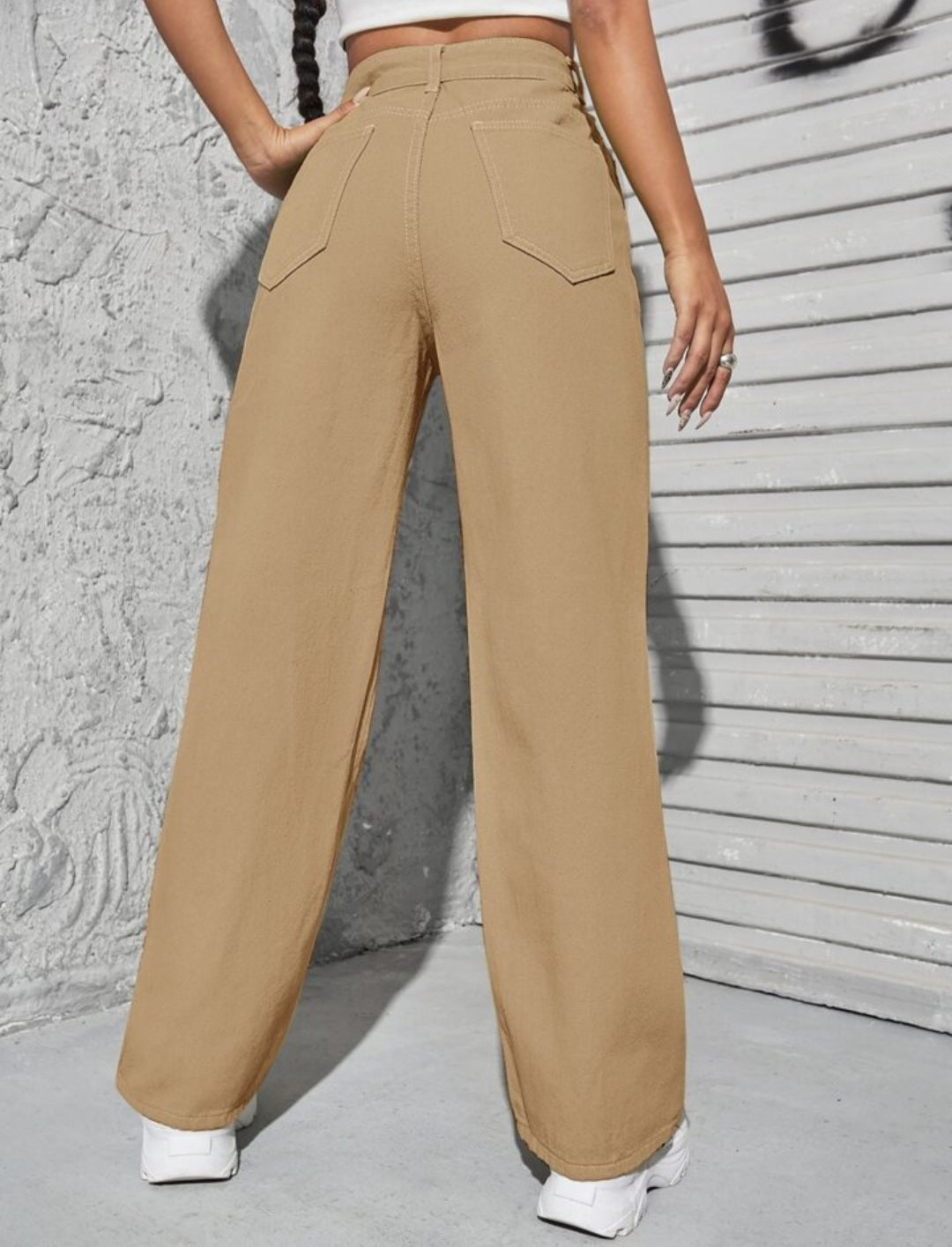 "Effortless Elegance: Beige White Leg Pants for Every Occasion"