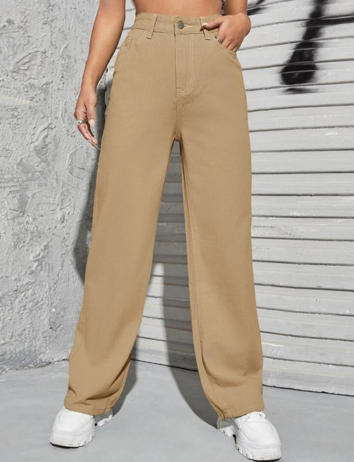 "Effortless Elegance: Beige White Leg Pants for Every Occasion"