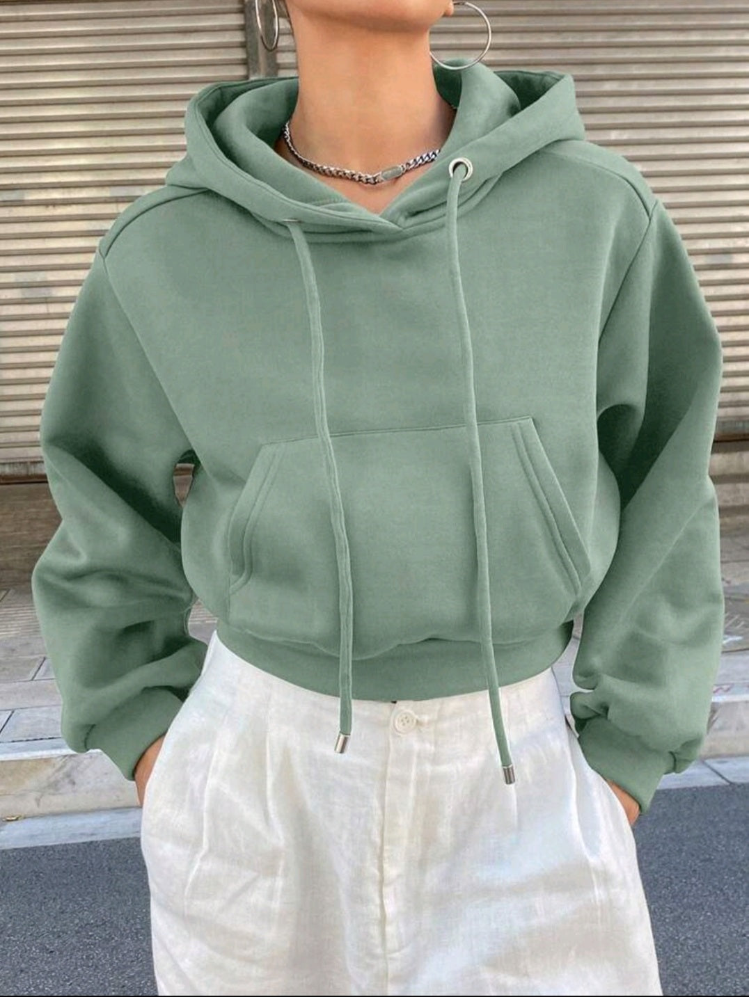 Trendy Crop Hoodie for Girls - Stylish & Comfortable