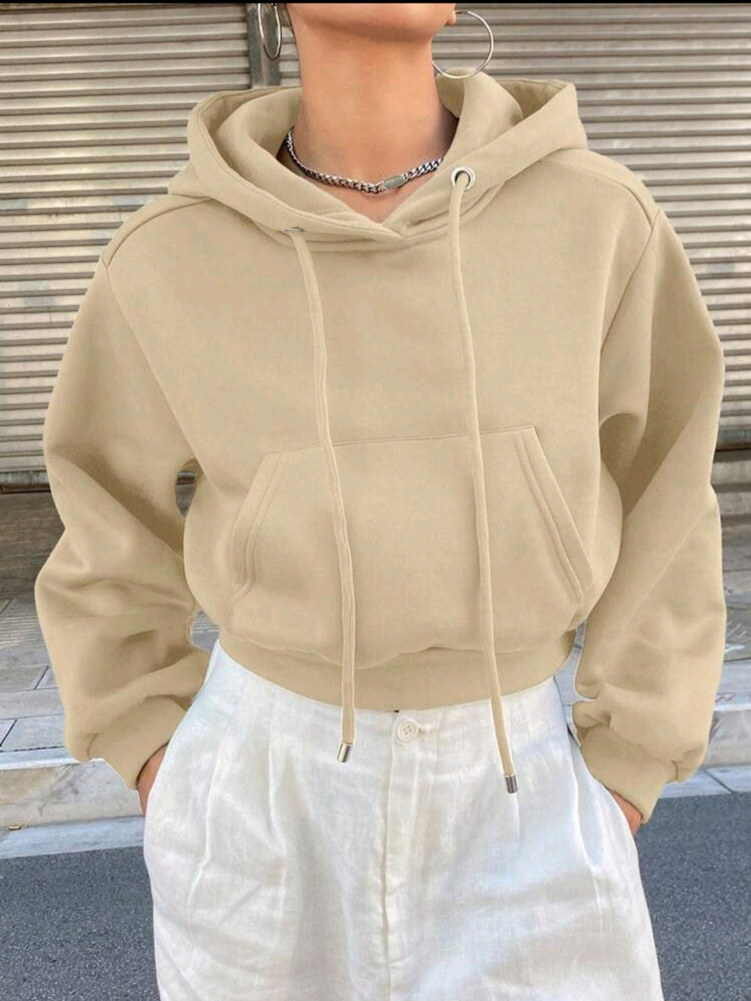 Trendy Crop Hoodie for Girls - Stylish & Comfortable