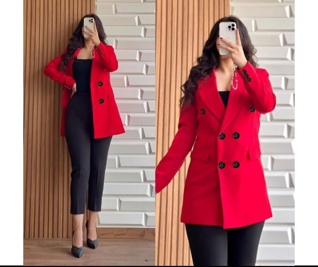 *Hellow Winter😍 Womens Casual Blazer Double Button top Coat