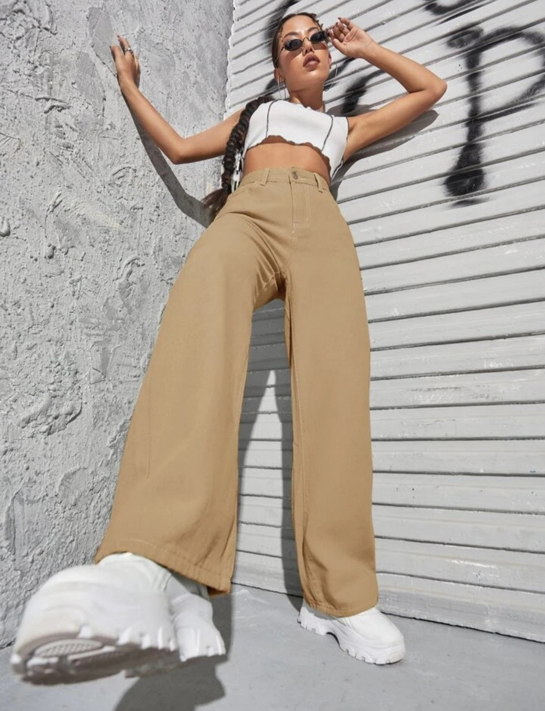 "Effortless Elegance: Beige White Leg Pants for Every Occasion"