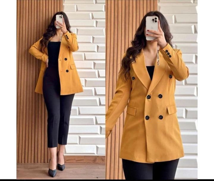 *Hellow Winter😍 Womens Casual Blazer Double Button top Coat